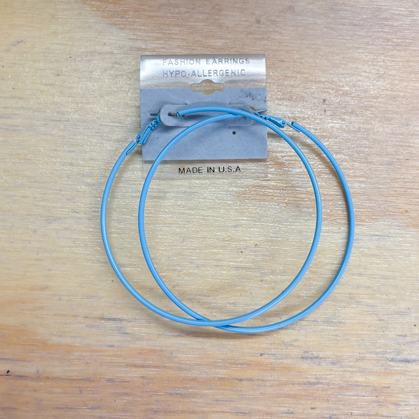 Earrings - Blue Hoops