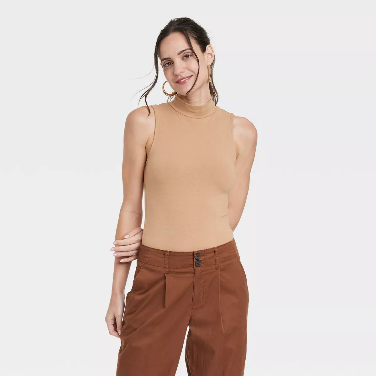 Women's Mock Turtleneck Tank Bodysuit