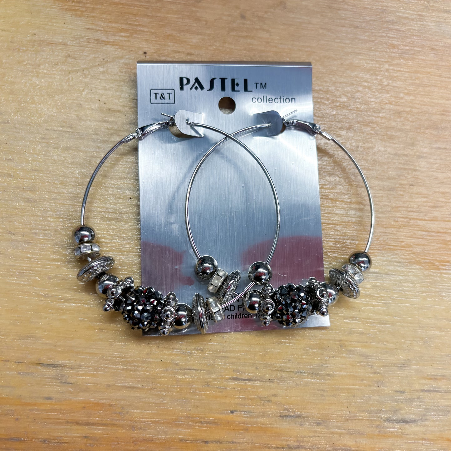 Earrings - Glittery Black Loops