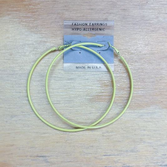 Earrings - Yellow Hoops