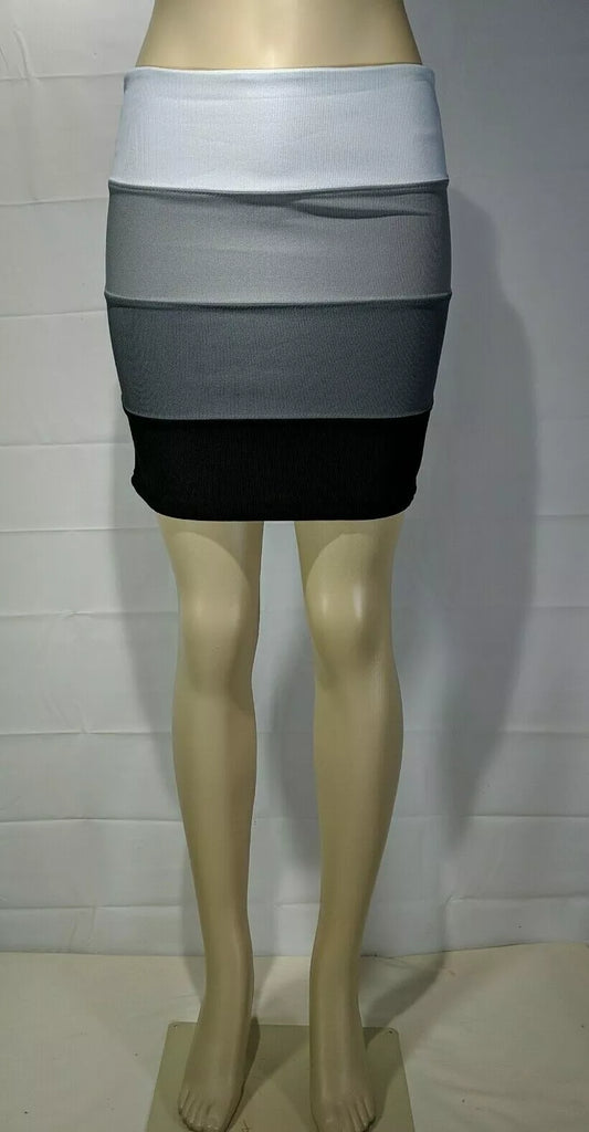 Elastic shades of gre mini skirt