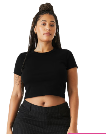 Cotton crop top black