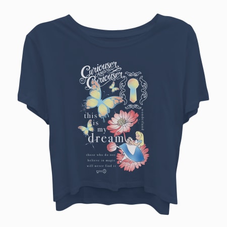 Alice in wonderland classic crop tee