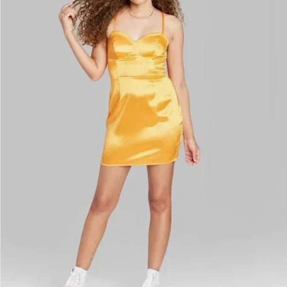 Wild Fable Sleeveless Corset Satin Dress