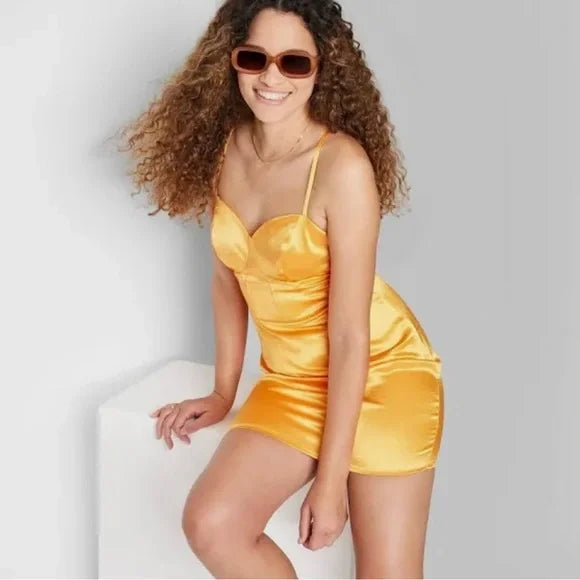 Wild Fable Sleeveless Corset Satin Dress