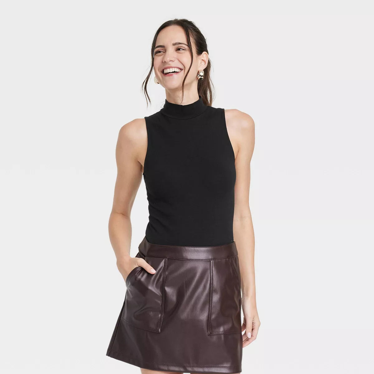 Women's Mock Turtleneck Tank Bodysuit