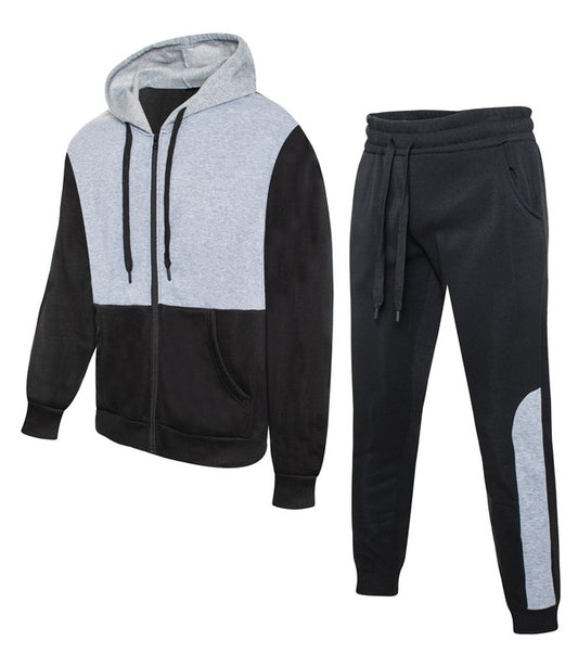 Black and grey track suit set