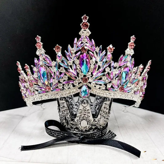 Lavender Wedding Tiara, Silver Crystal Crown