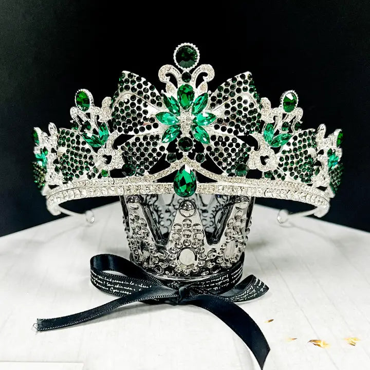 Princess Tiara - Green & Silver Crystal