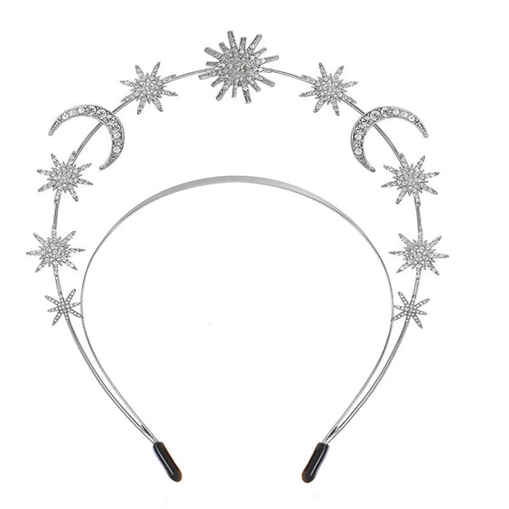 Sun Moon Stars Goddess Crown Halo Headband