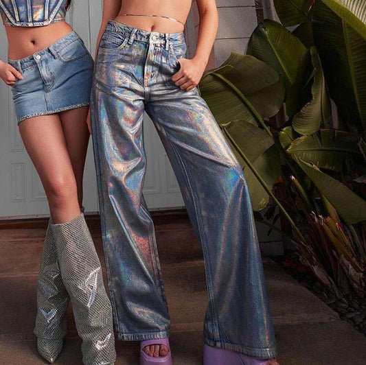 Iridescent Baggy Jeans