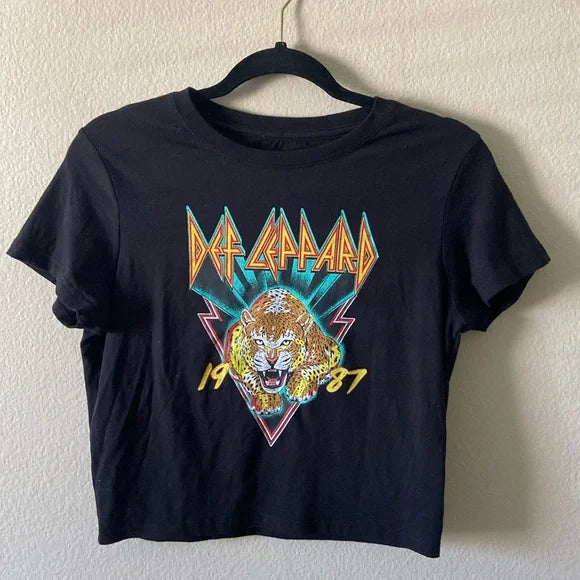 Def Leppard official vintage style crop top